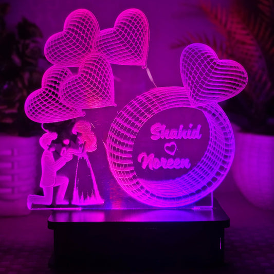 RING HEART 3D COSTUMIZED ILLUSION LAMP
