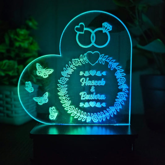 Heart Shaped Beautiful Customized illusion Lamp
