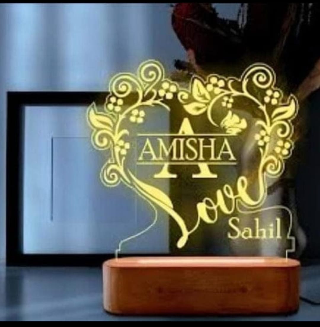 Flower Love 3D Customized illusion Lamp