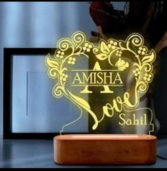 Flower Love 3D Customized illusion Lamp