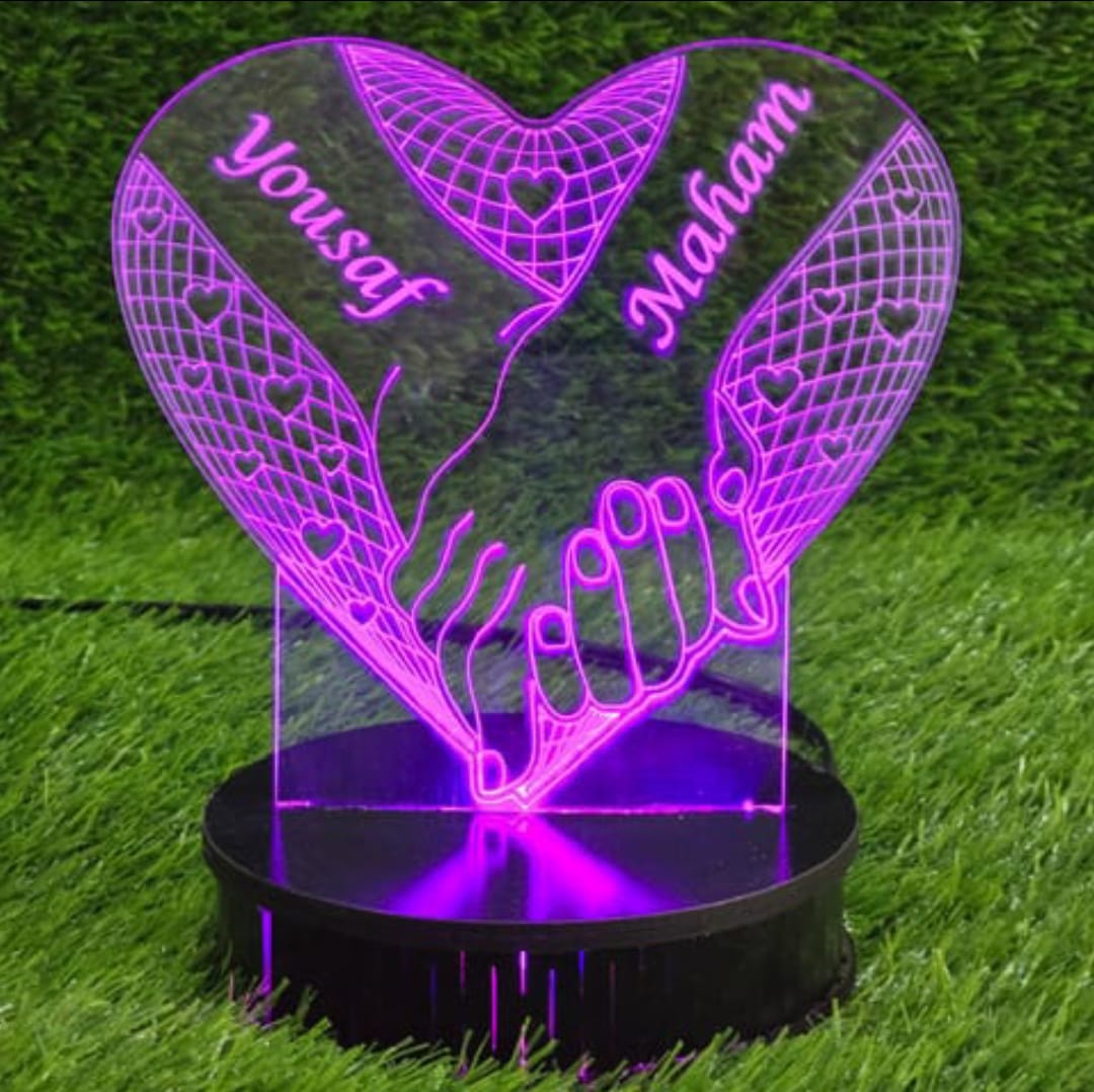 Love Hands 3D Customized illusion Lamp