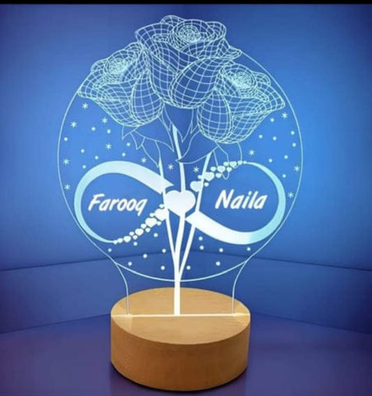 Flower 3D Customized illusion Lamp