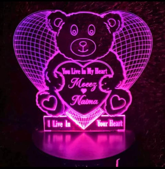 Panda 3D Customized illusion Lamp