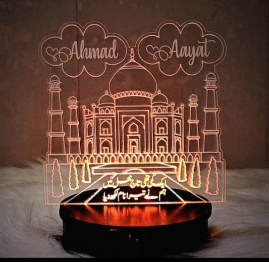 Taj Mahal 3D Customized illusion Lamp