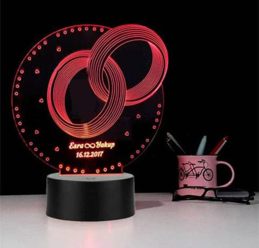 Double Ring 3D Customized illusion Lamp