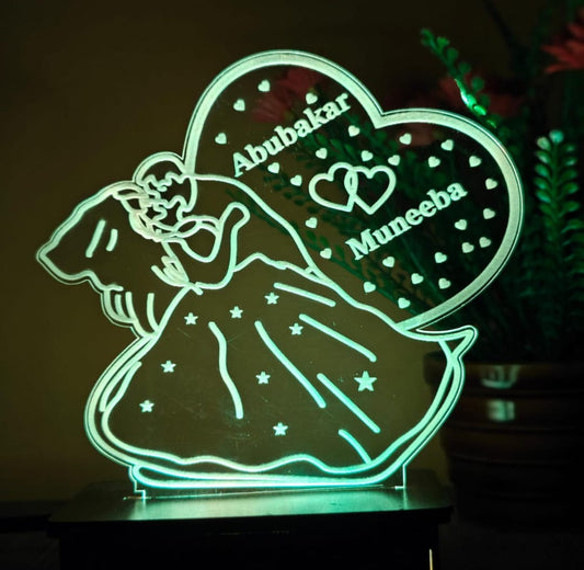 Romantic Couple 3D Customized illusion Lamp