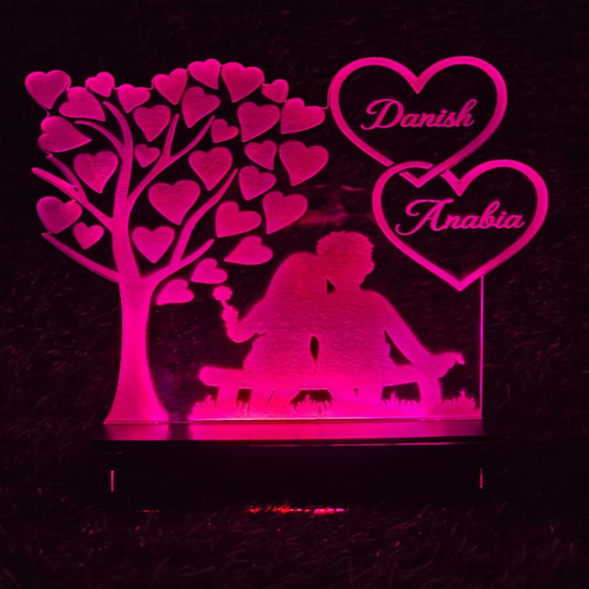 Couple Under Tree 3D Customized illusion Lamp