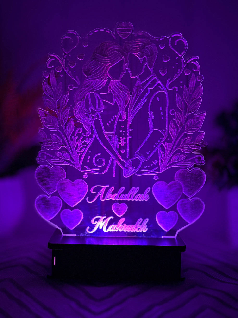 Beautiful Couple Customized 3dillusion Lamp