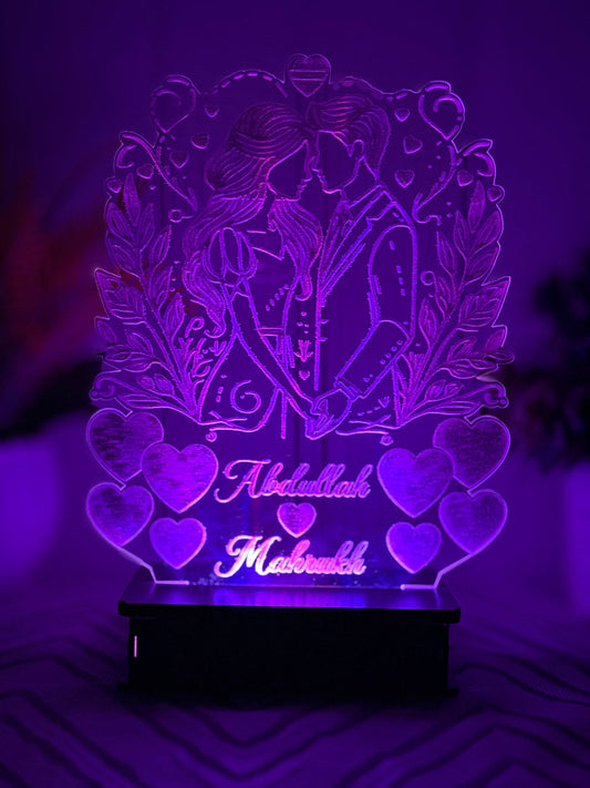 Beautiful Couple Customized 3dillusion Lamp